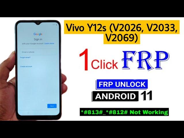 Vivo Y12s (v2033, v2026, v2069) FRP Bypass || Gmail Account Lock Remove Without Pc, Android 11 {2022