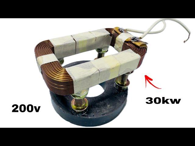 Turn microwave magnetic coil into 30000w permanent generator new 2024