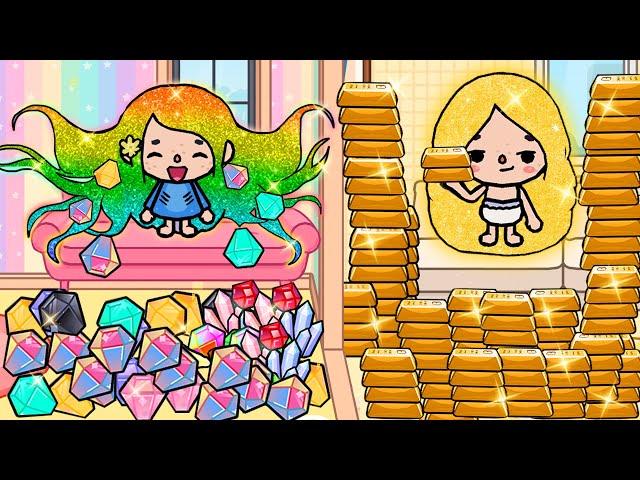 Golden Hair and Rainbow Hair Compilation |  Toca Life Story | Toca Boca