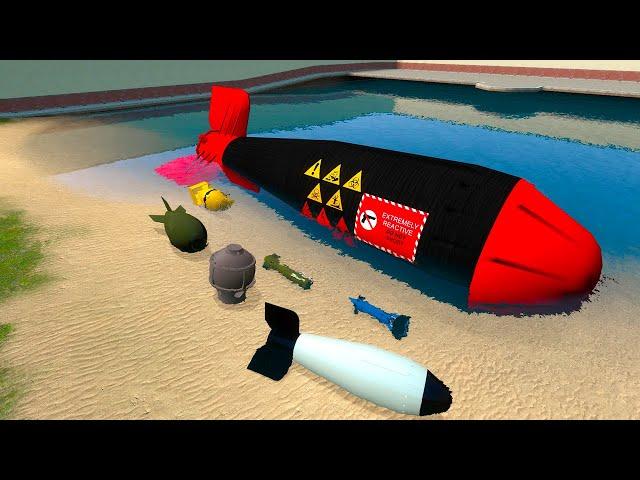 Garry's Mod Nuclear Bombs Testing in Water BOOM!