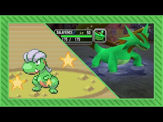 Shiny Bagon in Pokemon Sapphire after 10,507 random encounters (DTQ #6) + 2 Shiny Golbat