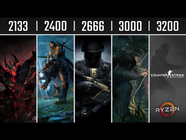 RAM 2133 vs 2400 vs 2666 vs 3000 vs 3200 Mhz | Ryzen 5 2600 | 1080p, 1440p, 4K Gaming Benchmarks