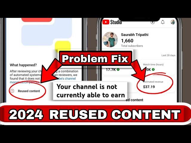 your channel is not currently able to earn / Reused content monetization problem slove 2024