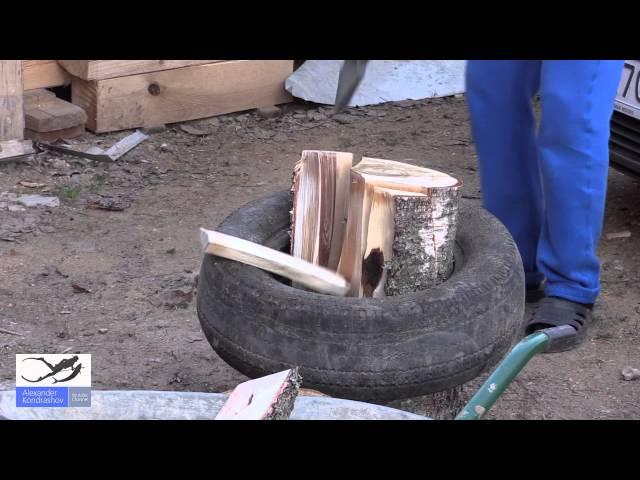 Один из Лучших Способов как Колоть Дрова. One of the best ways how to chop wood.