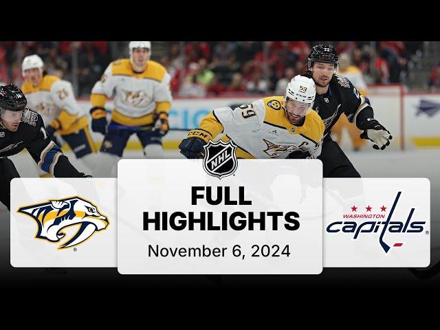 NHL Highlights | Predators vs. Capitals | November 06, 2024