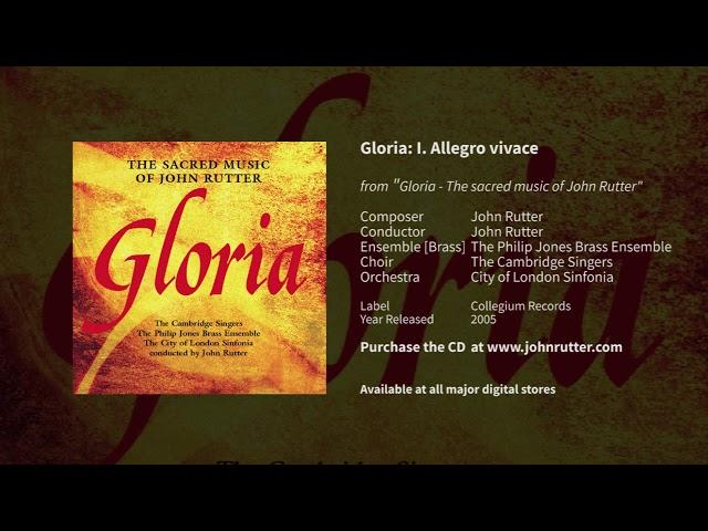 Gloria, 1st mvt, Allegro vivace: John Rutter, Cambridge Singers, Philip Jones Brass Ensemble