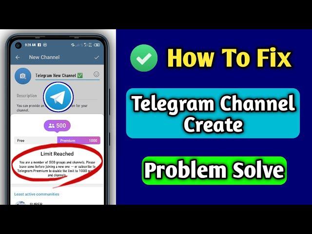 How to fix telegram channel create | Telegram channel create problems | Limit reached