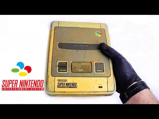 Restoring & Repair the original dead and yellowed Nintendo SNES - Vintage Console - ASMR