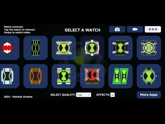 ben 10 all omnitrix white effects omni watch 3d