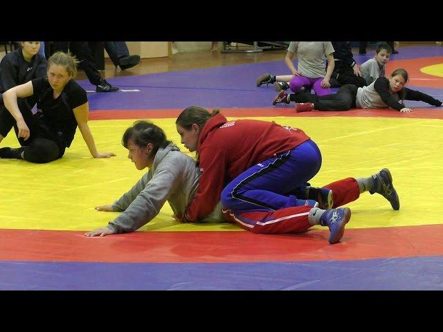 WRESTLING. Приёмы в партере.  Ст. тренер юн. сборной России Смирнова Н.В.  Сборы. 2016.