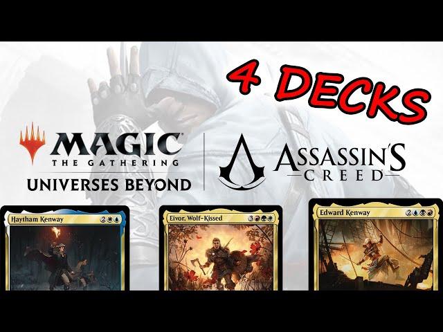 Alle Assassins Creed x Magic Karten plus 4 Decks für Commander