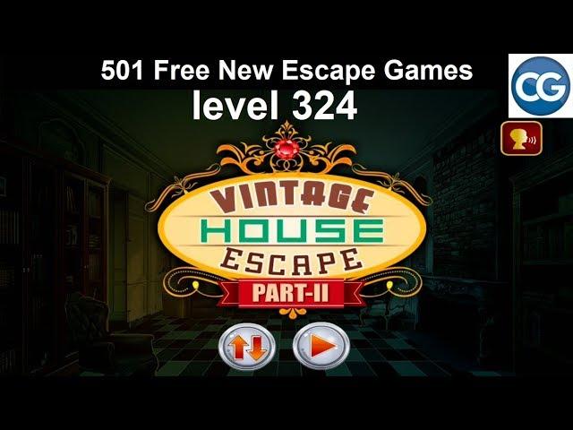 [Walkthrough] 501 Free New Escape Games level 324 - Vintage house escape part 2 - Complete Game