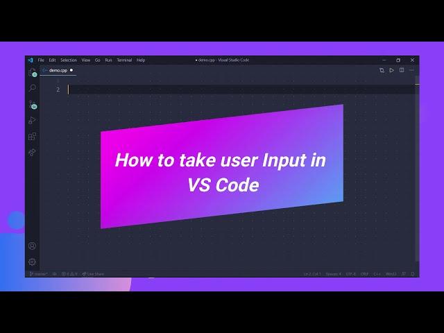 How To Take User Input In VS Code Terminal | Code Runner (Visual Studio Code)