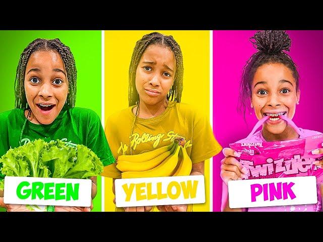 Cali EATS ONE COLOR FOOD for 24 Hours!!