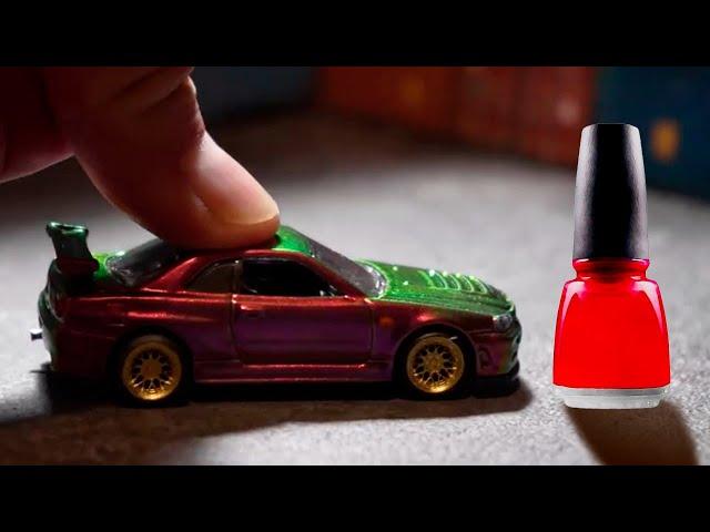 Nissan Skyline r34 Hot Wheels Custom -  Painted the toy like a Russian manicurist