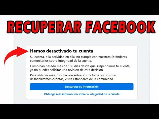 COMO RECUPERAR MI CUENTA de FACEBOOK INHABILITADA o SUSPENDIDA en 2025