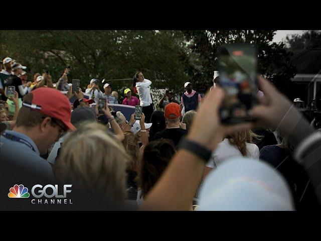 Caitlin Clark saves par with nice pitch, long putt at The Annika pro-am | Golf Channel