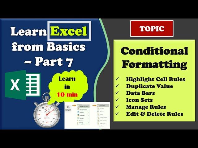 Learn Excel from Basics | Conditional Formatting | Duplicate Value, Data Bars | Part 7