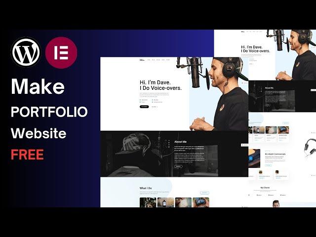 How To Make a Personal Portfolio Website in WordPress with  free Elementor for Voice Over Artist