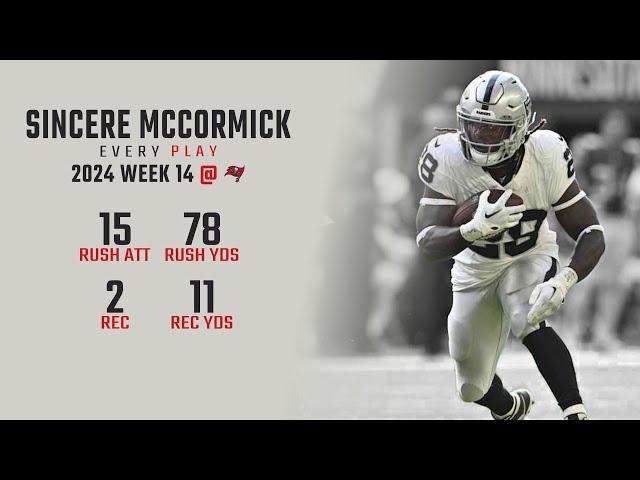 Sincere McCormick Week 14 Replay: Every Run, Target, and Catch @ Tampa Bay Buccaneers