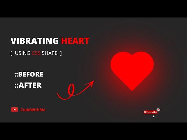 Heart animation using CSS | Vibrating Heart Shape using CSS before & after | heart CSS | CodeWithMe