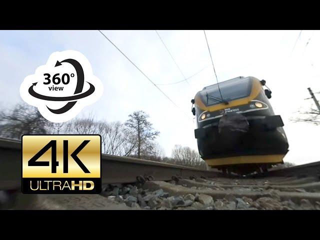 360° camera falls under train (4K) Virtual Reality