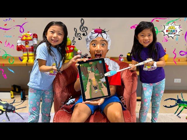 Ryan and his sisters play Tricks on each other challenge!