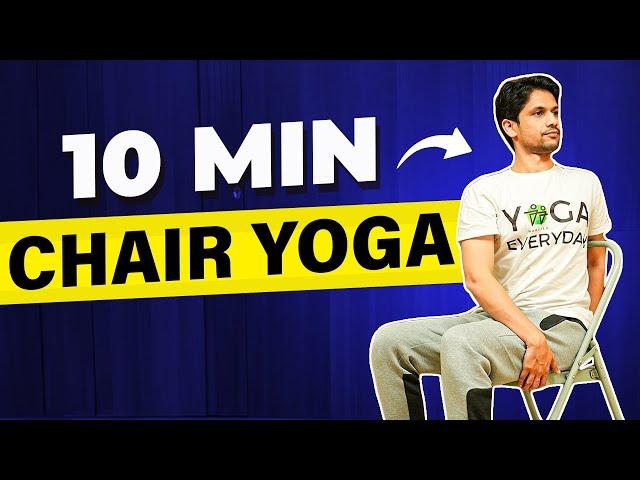 Chair Yoga for Beginners: Boost Energy & Health in Just 10 Minutes! | Saurabh Bothra Yoga