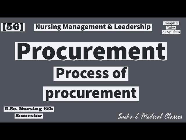 Procurement !! Process of Procurement !! Hindi !!