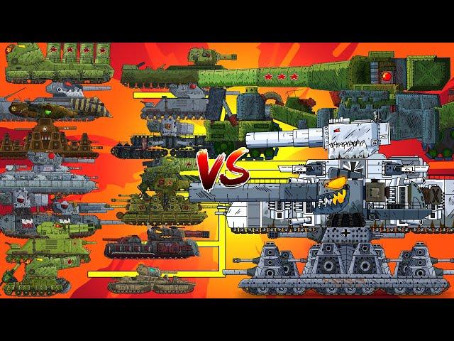 All Series Mega Tanks vs Mega Boss - Super Dora, Hybrid Karl-44 and Kv-44 MINI / Cartoons about tank