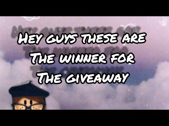 Giveaway winners