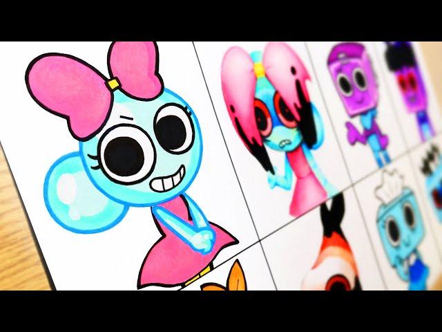 Drawing Dandy's World - Toons VS Twisteds [ROBLOX] #01 Poppy, Boxten, Shrimpo, Tisha