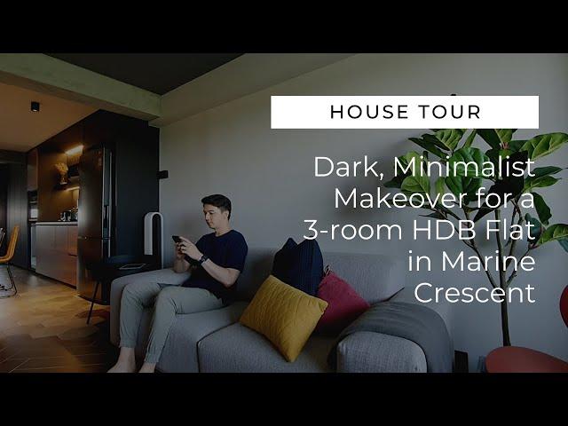 House Tour: Dark, minimalist makeover for a three-room HDB flat at Marine Crescent