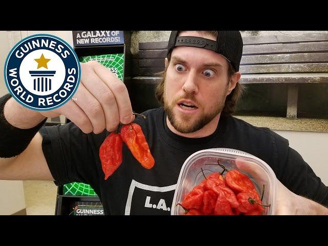 L.A. Beast bhut jolokia / ghost chili peppers challenge - Guinness World Records