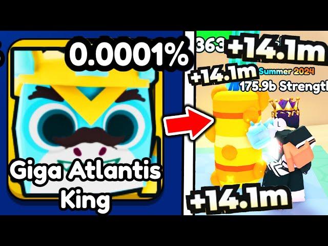 I Got RAREST GIGA ATLANTIS KING PET in Roblox Arm Wrestle Simulator..