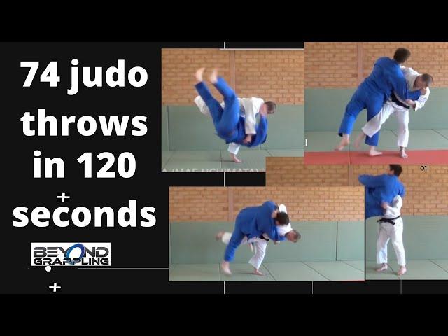 74 judo throws in 120 seconds with Judo throws labeled