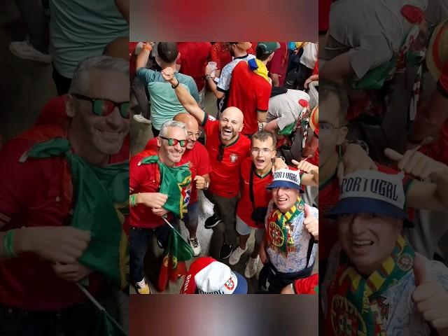  Portuguese fans at the EURO 2024, celebrating after qualifying for the next round 