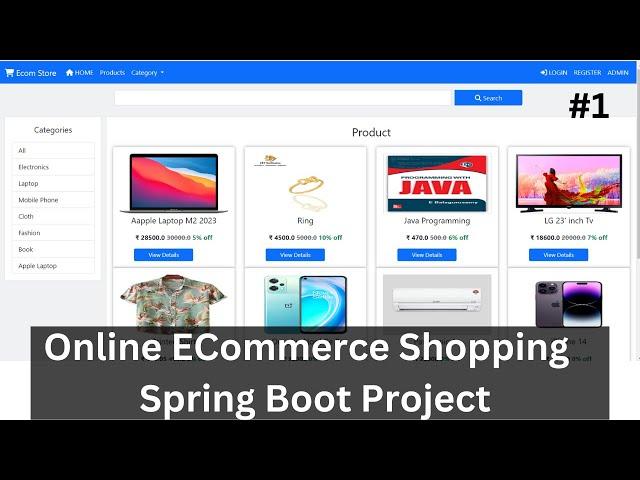 #1 Online Ecommerce Spring Boot Project Tutorials