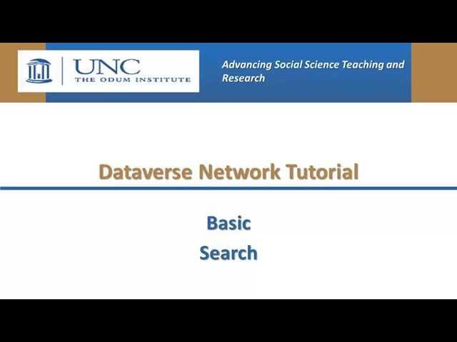 Dataverse Network: Basic Search