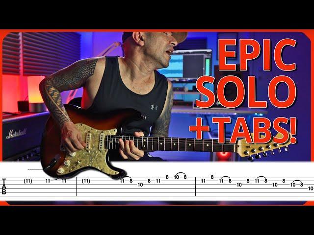 EPIC C Minor Guitar Solo with FAST Licks, TASTY BENDS and TABS!