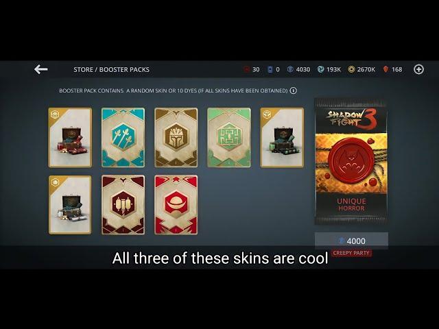 Buying the skins pack - Shadow Fight 3