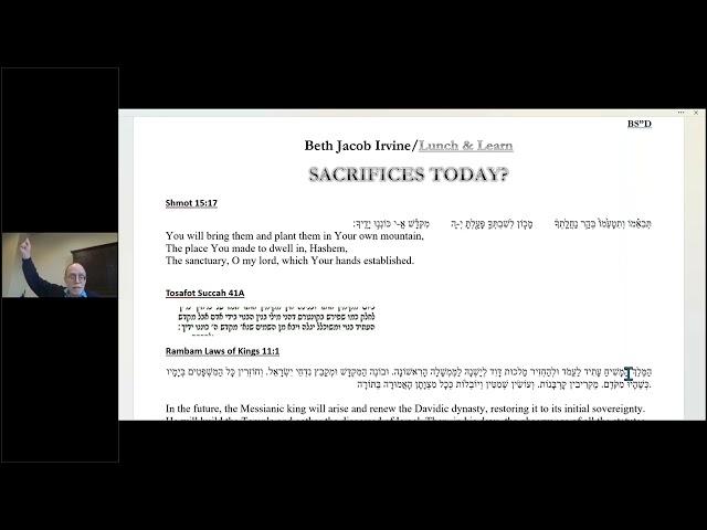 Lunch&Learn:  Offering sacrifices Today?