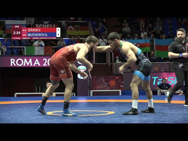 1/8 FS - 70 kg: V. SERADA (BLR) v. A. MUSTAFAYEV (AZE)