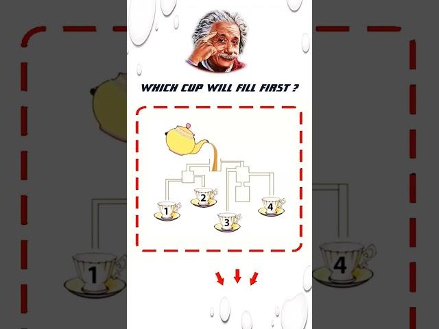 Which Cup will fill first  #iq #puzzle #shorts