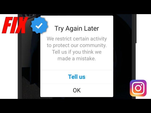 How to Remove Try Again Later Error in Instagram | How to fix action blocked on instagram