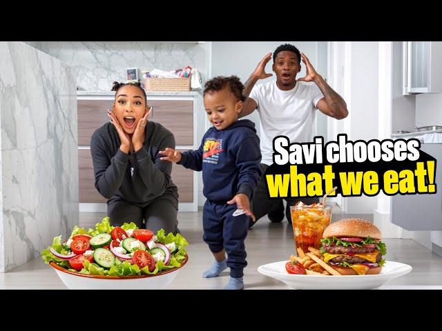 BABY SAVIOUR CHOOSES WHAT WE EAT FOR 24 HOURS! *BAD IDEA*