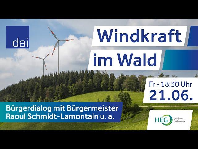 Wind und Wort – Vortrag, Podiumsdiskussion und Bürgerdialog zu Windkraft im Wald  (21.06.24)