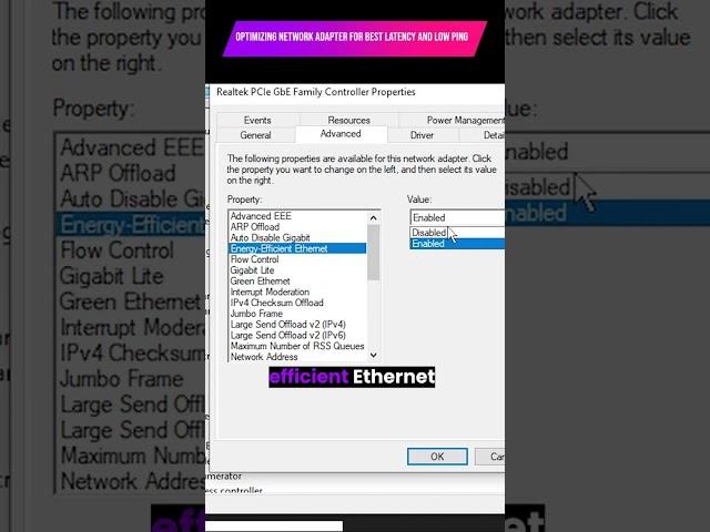 OPTIMIZE NETWORK ADAPTER