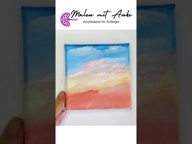 Sonnenuntergang & Palmen malen  #Acrylmalerei für #Anfänger #malen