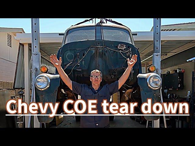 Chevy COE tear down begins / Motorhome frame swap